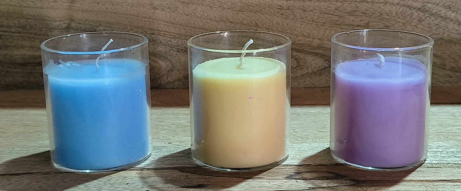Votive Glass Candles, Pack of 3