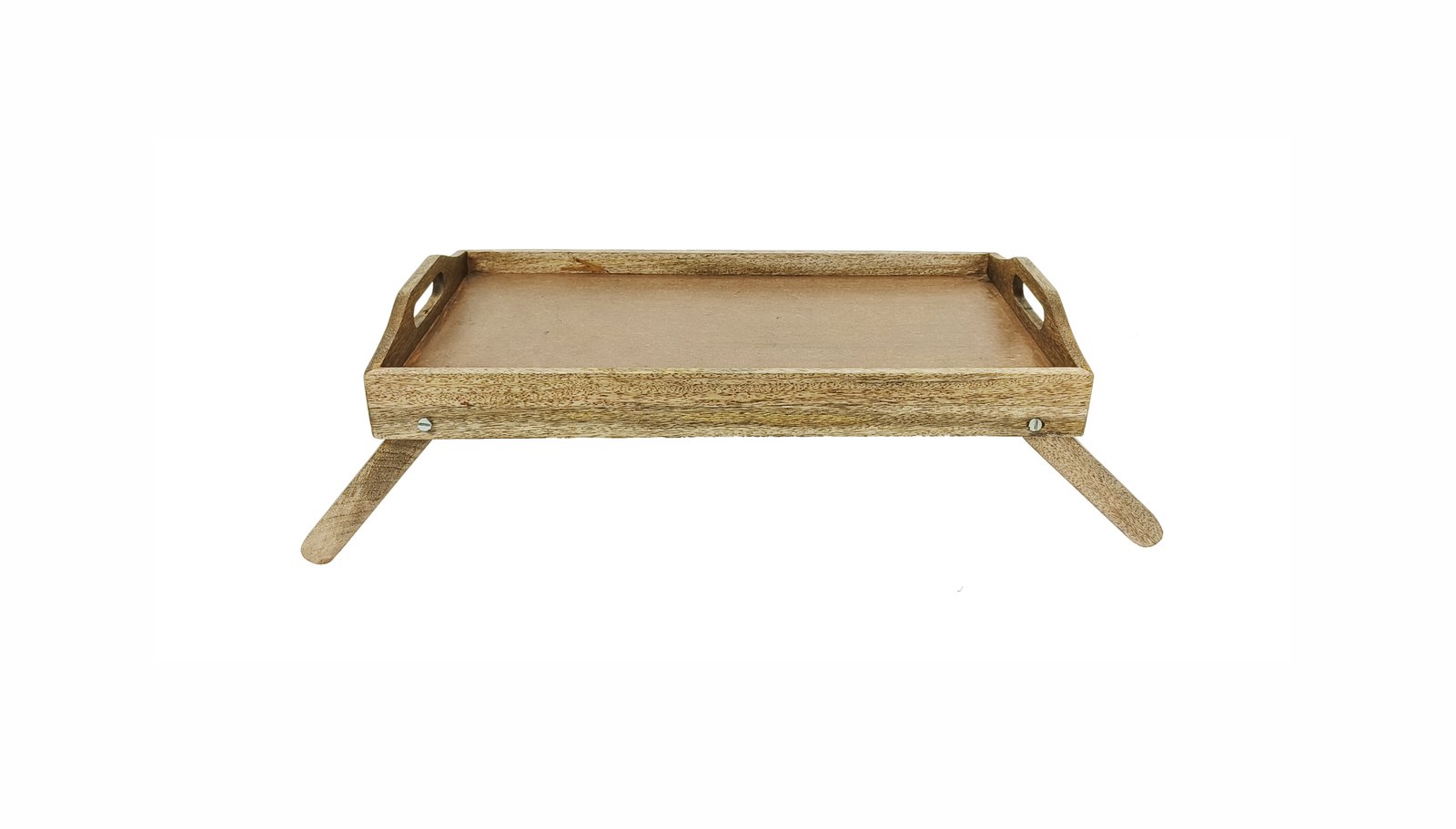 Foldable wooden breakfast bed tray