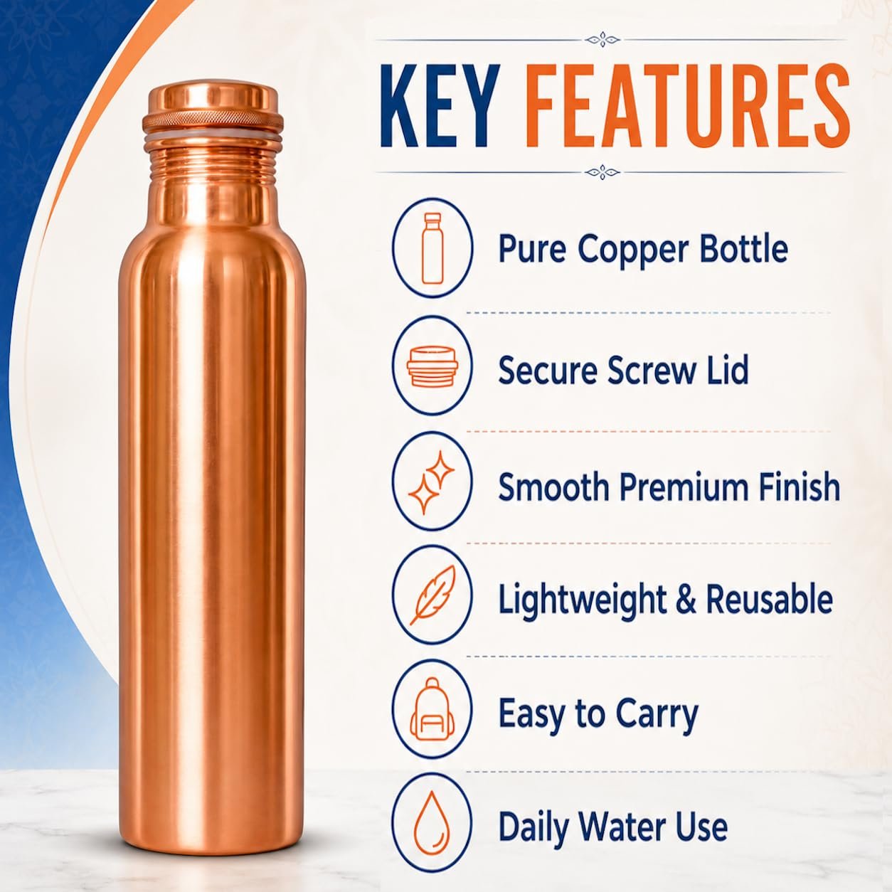 Copper Water Bottle gallery image