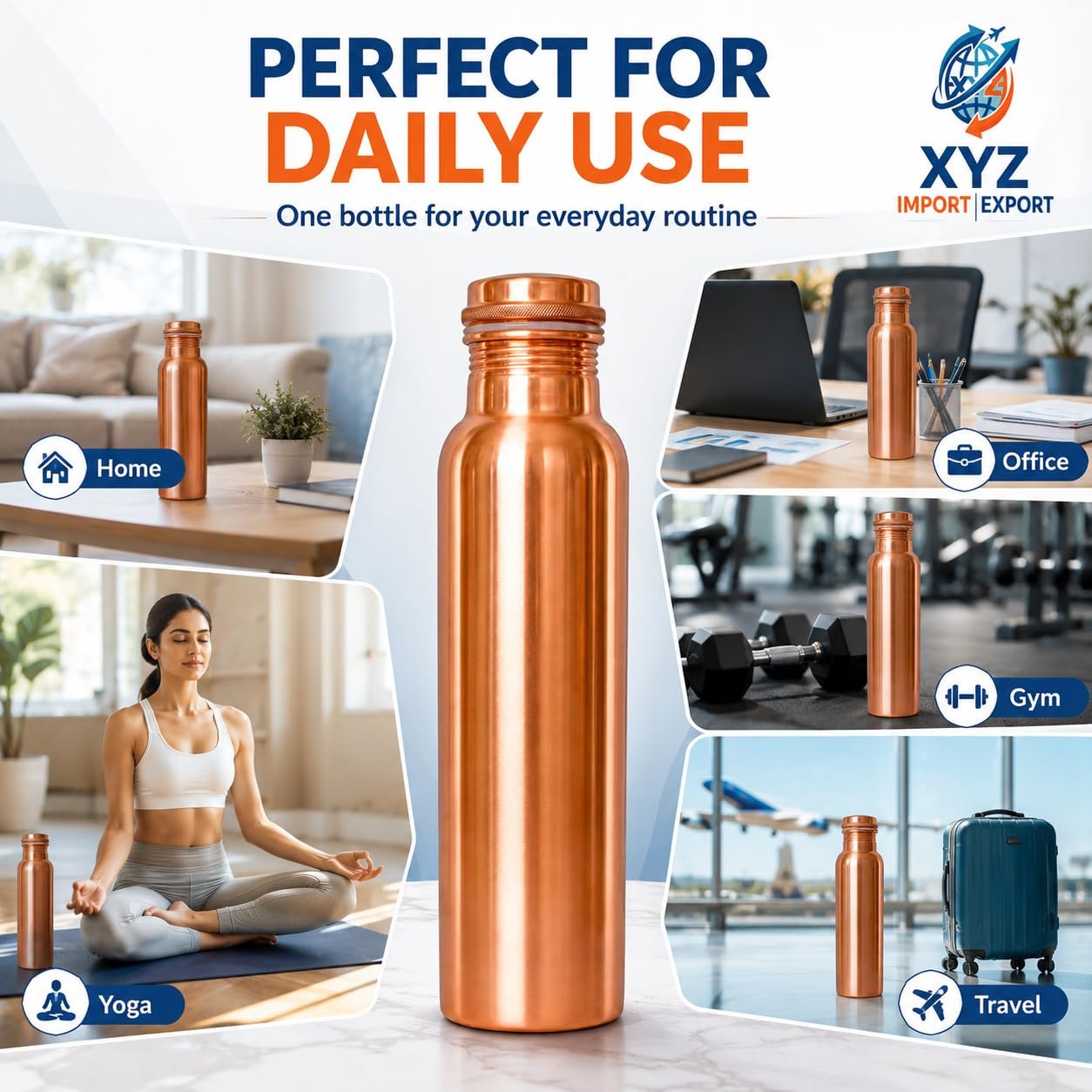 Copper Water Bottle gallery image