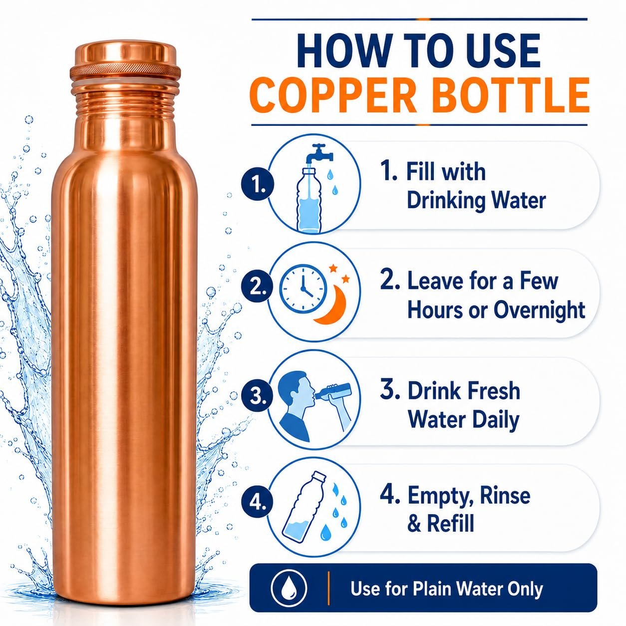 Copper Water Bottle gallery image