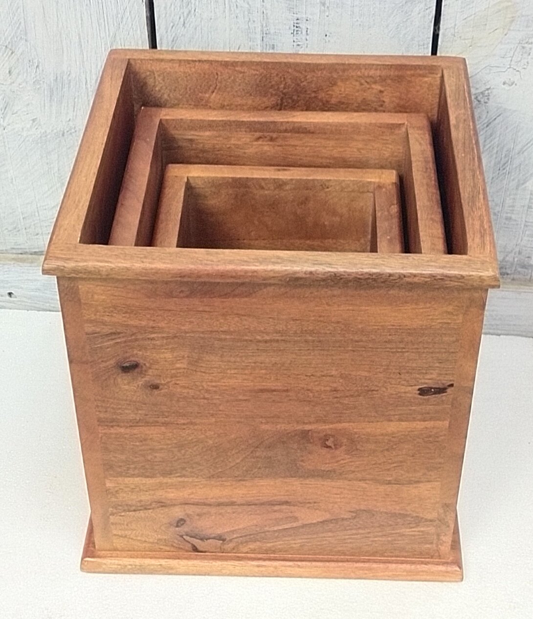 Square wooden planter gallery image