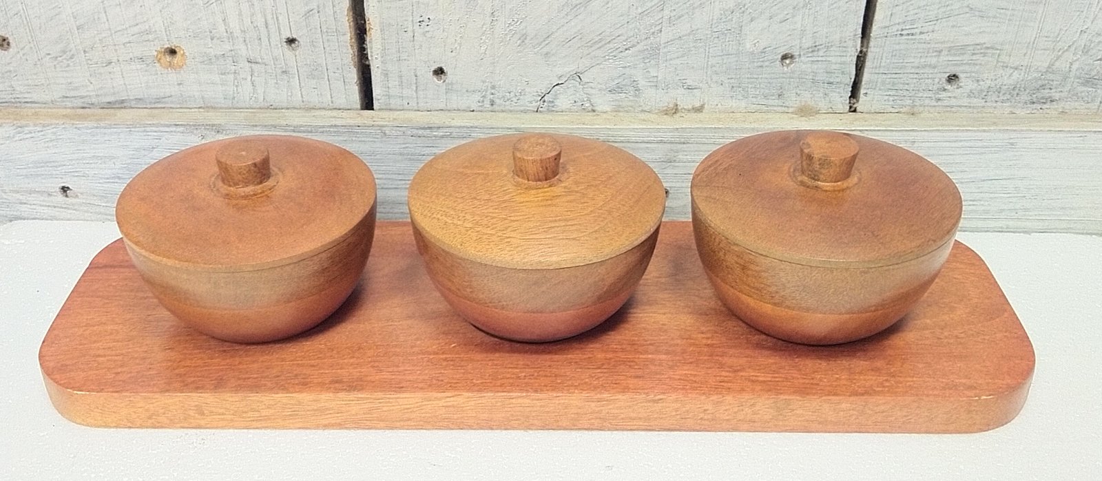 wooden condiment serving set gallery image