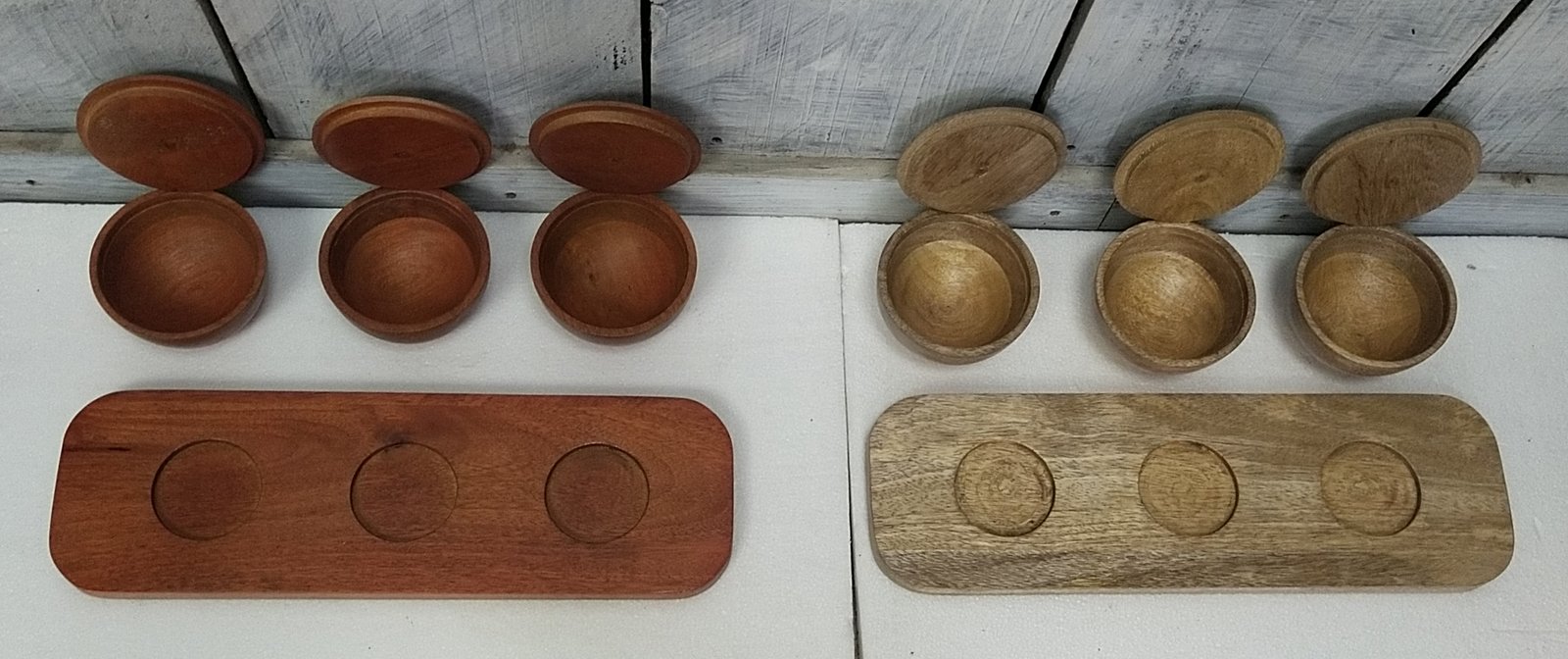 wooden condiment serving set gallery image