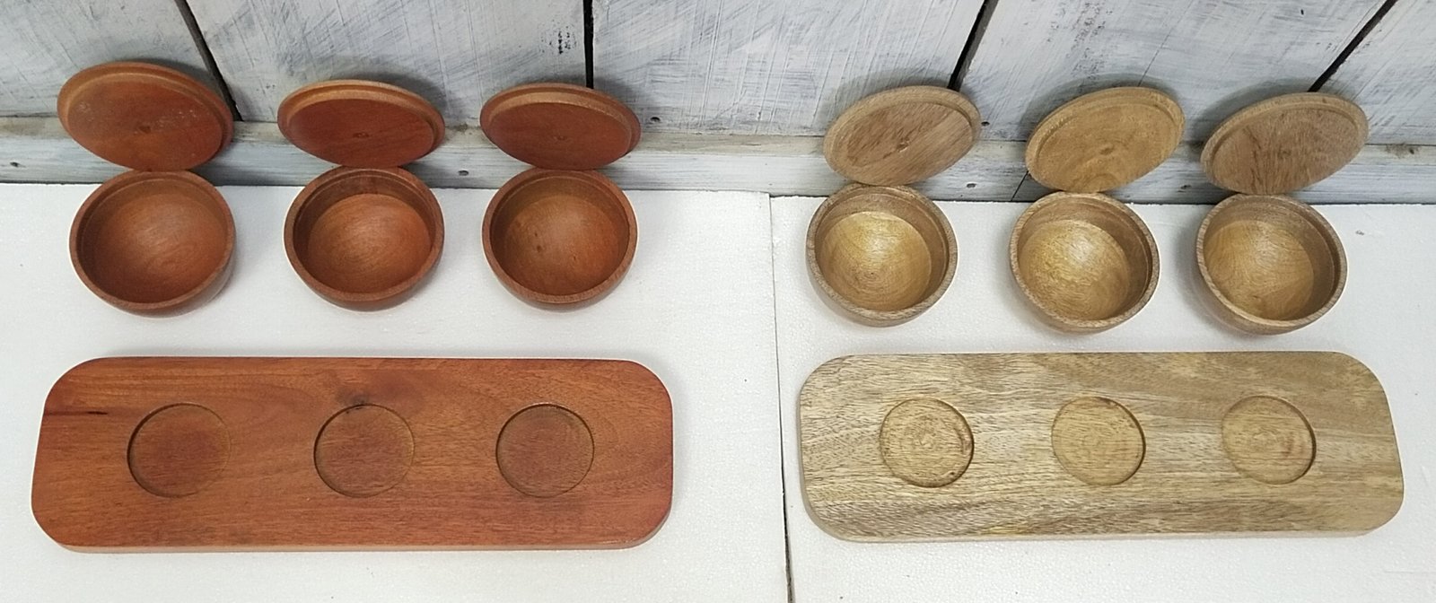 wooden condiment serving set gallery image